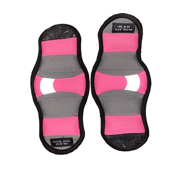 Golds Gym 3 lb Pair Adjustable Ankle Wrist Weights Pink Magenta 2×1.5 lb - Picture 1 of 2